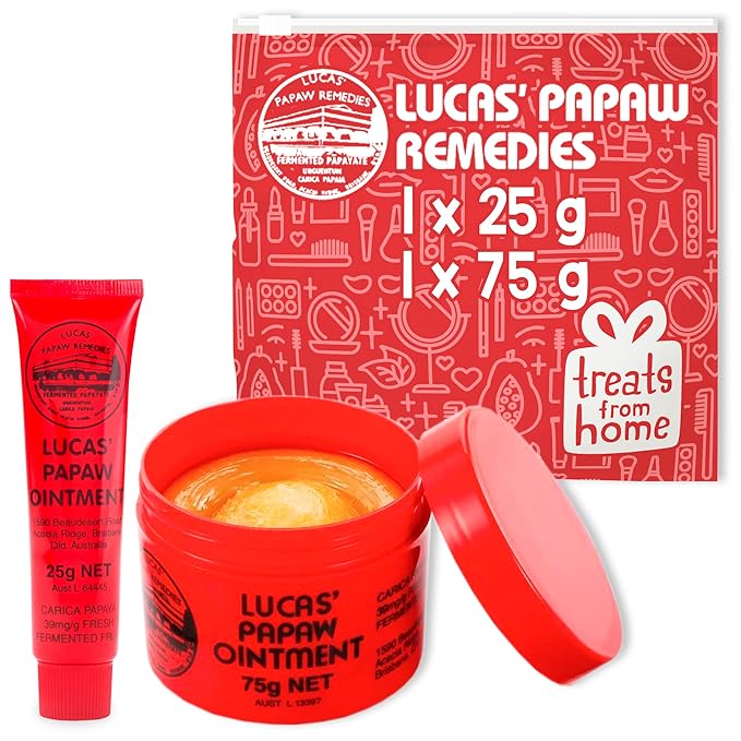 Lucas Pawpaw Lip Ointment, Lucas Pawpaw Cream, Lucas Pawpaw Ointment for Lips & Dry Skin - Unique All Skin Types, All Gender- Any Season Gift Pack with 75g and 15gr Pawpaw Balm-VivaGrace Women