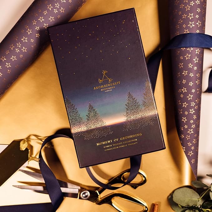Aromatherapy Associates Moment of Grounding. Luxurious Holiday Gift Set Includes Forest Therapy Bath & Shower Gel, Pure Essential Oil Blend, and Candle (1 count)-VivaGrace Women