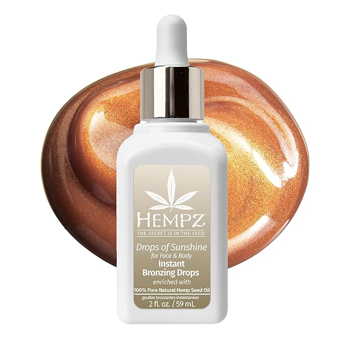 Hempz Instant Bronzing Drops, Face and Body Bronzer, Drops of Sunshine, 2 oz.-VivaGrace Women