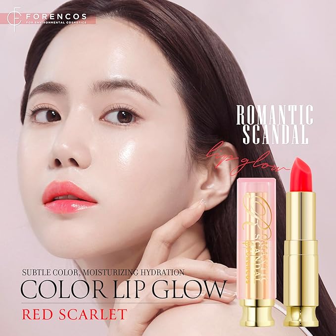 Tinted Lip Balm Hydrating 0.11oz, Glow Pink Shade, Glossy High Pigmentation, Sheer and Smooth, Mositurizing, Natural Color (Red Scarlet)-VivaGrace Women