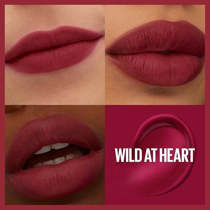 Maybelline Super Stay Teddy Lip Tint, Long Lasting Matte Lipstick For Up To 12HR Wear, Wild At Heart, 1 Count-VivaGrace Women
