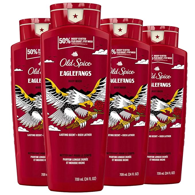 Old Spice Body Wash for Men, Eaglefangs, Long Lasting Lather, 24 fl oz (Pack of 4)-VivaGrace Women