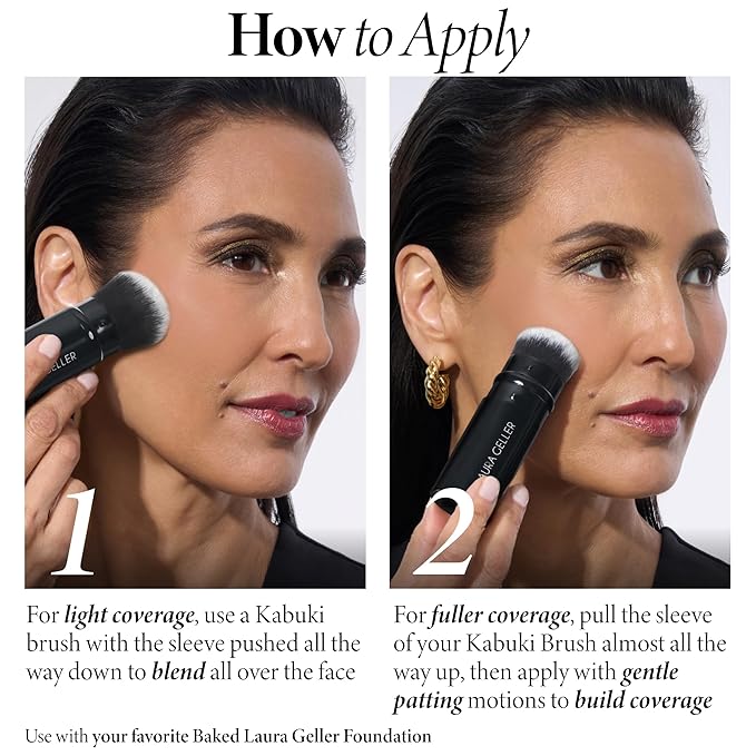 LAURA GELLER NEW YORK Baked Balance-n-Brighten Foundation with Kabuki Brush Makeup Set, Medium-VivaGrace Women