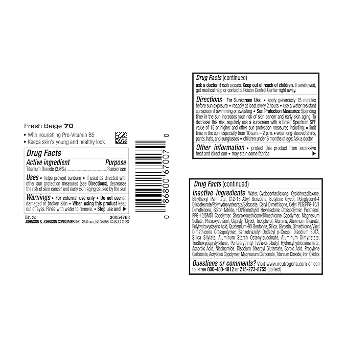 Neutrogena Healthy Skin Liquid Makeup Foundation, Broad Spectrum SPF 20 Sunscreen, Lightweight & Flawless Coverage Foundation with Antioxidant Vitamin E & Feverfew, Fresh Beige, 1 fl. oz-VivaGrace Women