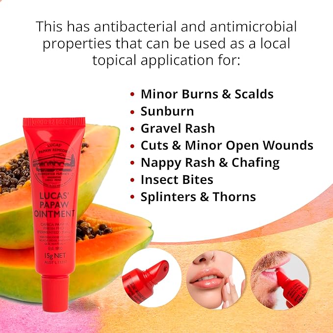 Lucas Pawpaw Lip Ointment, Lucas Pawpaw Cream, Lucas Pawpaw Ointment for Lips & Dry Skin - Unique All Skin Types, All Gender- Any Season Gift Pack with 2 x 15g Pawpaw Balm-VivaGrace Women