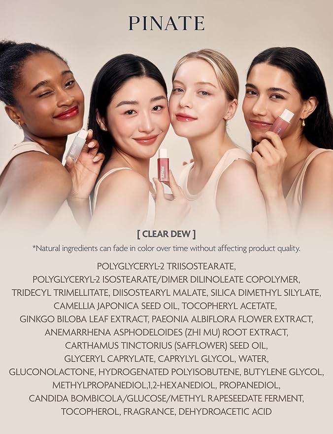 Natural Bloom Korean Lip Oil Serum 0.14 fl oz | Moisturizing Lip Booster Plumping Oil Serum Enriched w/Camellia & Safflower Oils | Non-Irritating Clear Lip Gloss with Glazed Finish (Clear Dew)-VivaGrace Women
