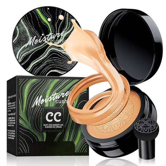 Air Cushion CC Cream Mushroom Head Foundation - Moisturizing BB Creams Foundation, Long-Lasting Waterproof Matte Concealer for Even Skin Tone (Medium Deep, 1 PCS)-VivaGrace Women