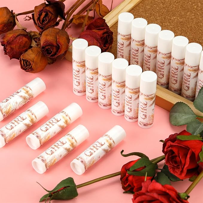 50 Pack Boho Baby Shower Lip Balm Party Supplies Bulk for Girls Guests Boys Baby Shower Gifts Neutral Gender Reveal Favors Prizes Souvenirs Winners Thank You Appreciation Gifts-VivaGrace Women