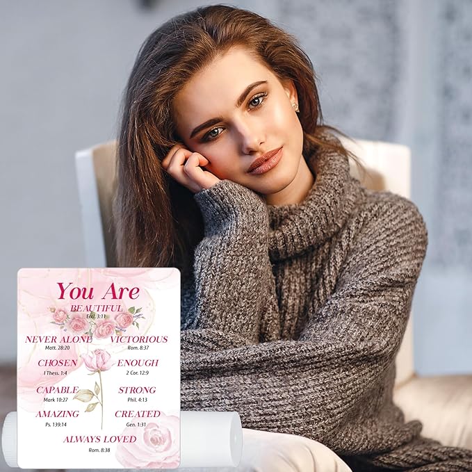 50 Pack Lip Balm Religious for Women Lip Balm with Scripture Bulk Sticks Christian Lip Balms Gifts Faith Bible Verse Scripture Inspirational Gift Party Favors Coworkers 10 Styles Floral-VivaGrace Women