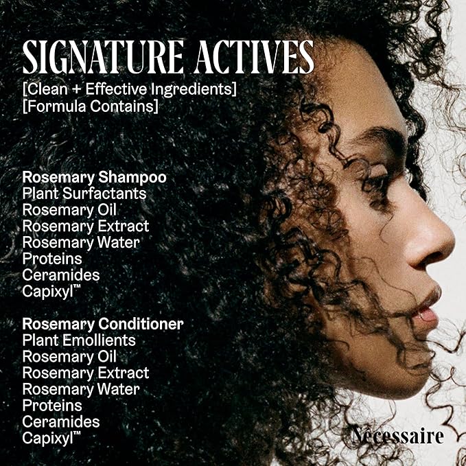 Nécessaire Rosemary Hair Duo | Multi-Protien Strengthening Shampoo + Conditioner For Thinning Hair. For Women + Men. Good For All Hair Types/Textures. Free Of Sulfates. Color-Safe. 250 ml / 8.4 oz-VivaGrace Women