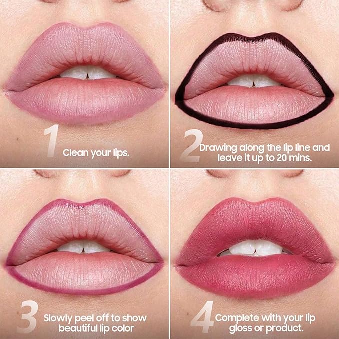 Lip Liner Stain Peel off - Waterproof & Long Lasting Peel Lip Stain Non-Stick Cup, Enhancing Complexion & Nourishing for All Skin Types, Create A Natural Lip Color (Nude, 1 Count)-VivaGrace Women