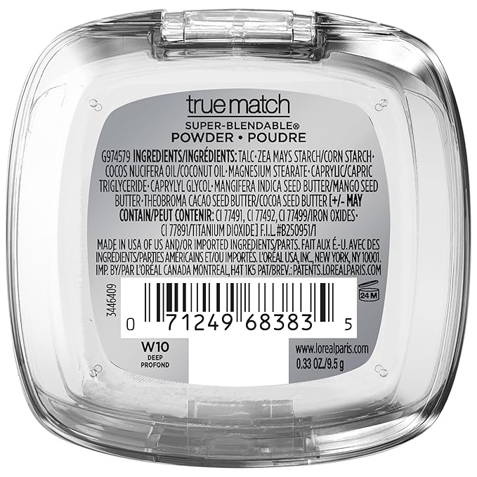 L'Oreal Paris True Match Super Blendable Oil Free Powder Foundation, W10 Deep, 0.33 oz-VivaGrace Women