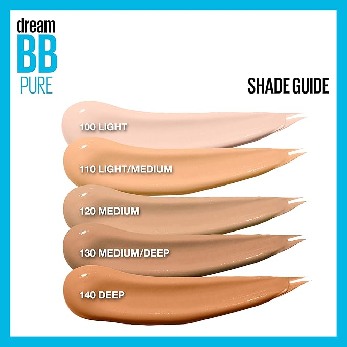 Maybelline Dream Pure Skin Clearing BB Cream, 8-in-1 Skin Perfecting Beauty Balm With 2% Salicylic Acid, Sheer Tint Coverage, Oil-Free, Medium, 1 Count-VivaGrace Women