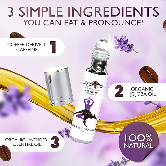 Caffeinated Eye Serum, Nutrient-Dense, 100% Pure, Natural & Vegan (Lavender)-VivaGrace Women