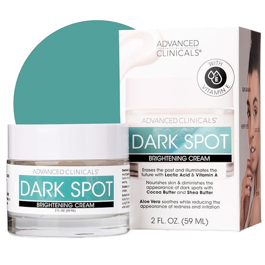 Advanced Clinicals Dark Spot Face Moisturizer | Lactic Acid Lotion For Face With Caffeine, Cocoa Butter, & Vitamin A | Brightening Cream Visibly Reduces Look Of Dark Spots & Uneven Skin Tone, 2 Fl Oz-VivaGrace Women