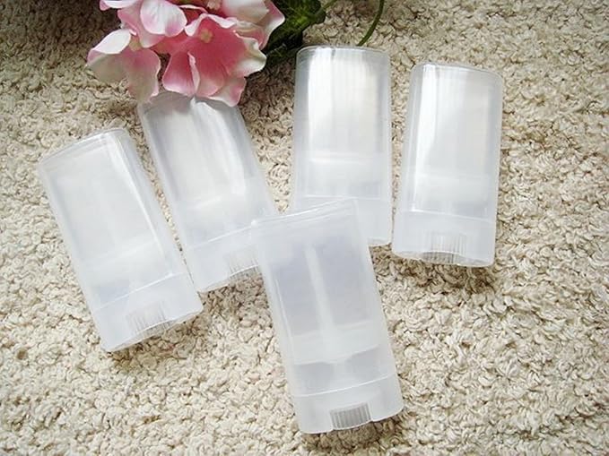 15ml Empty Oval Lip Balm Tubes Deodorant Containers Lip Balm Tubes Lip Gloss Container Holder With Caps Clear/White Pack of 6pcs (Transparent)-VivaGrace Women
