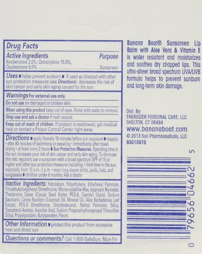 Aloe Vera Sunscreen Lip Balm with Vitamin E SPF 45 3-Pack-VivaGrace Women
