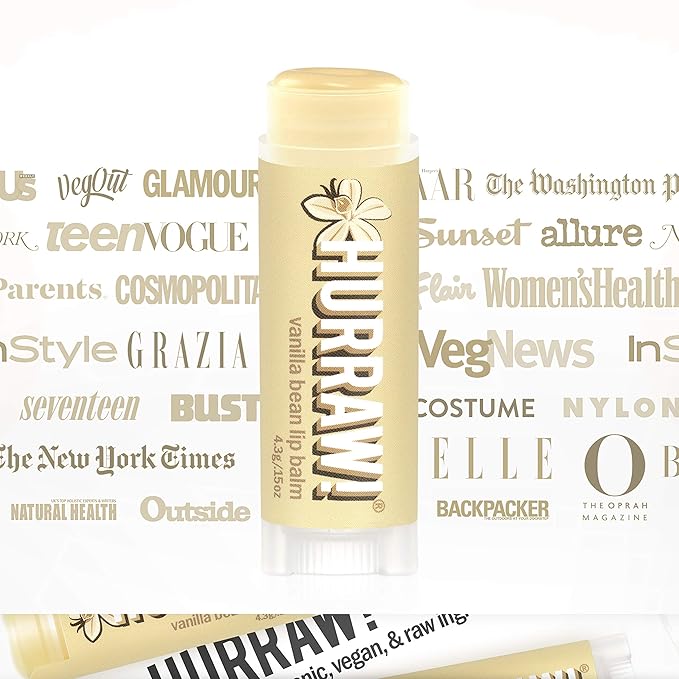 Hurraw! Vanilla Bean Lip Balm, 3 Pack: Organic, Certified Vegan, Cruelty and Gluten Free. Non-GMO, 100% Natural Ingredients. Bee, Shea, Soy and Palm Free. Made in USA-VivaGrace Women