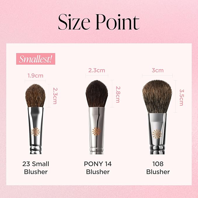 Piccasso 23 Small Blusher Brush – Precise Makeup Brush for Cheeks, Nose, and Chin, Soft Squirrel & Horse Hair for Delicate Application, Detail Face Brush for Daily Use, Korean Professional Beauty Tool-VivaGrace Women