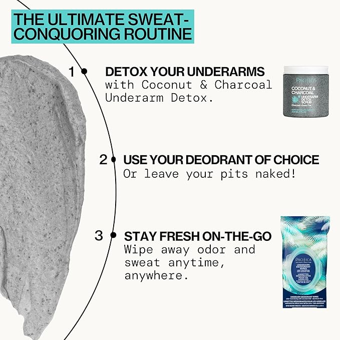 Pacifica Beauty Coconut Milk & Essential Oils Underarm Deodorant Wipes, Helps Remove Odor, Aluminum-Free, Vegan & Cruelty-Free, 30 Wipes (2-Pack)-VivaGrace Women