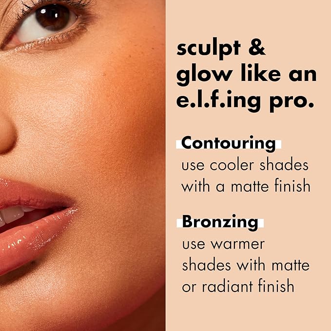e.l.f. Primer-Infused Bronzer, Long-Lasting, Lightweight & Buildable Powder Bronzer, Delivers A Matte Finish, Vegan & Cruelty-Free, Catching Rays-VivaGrace Women