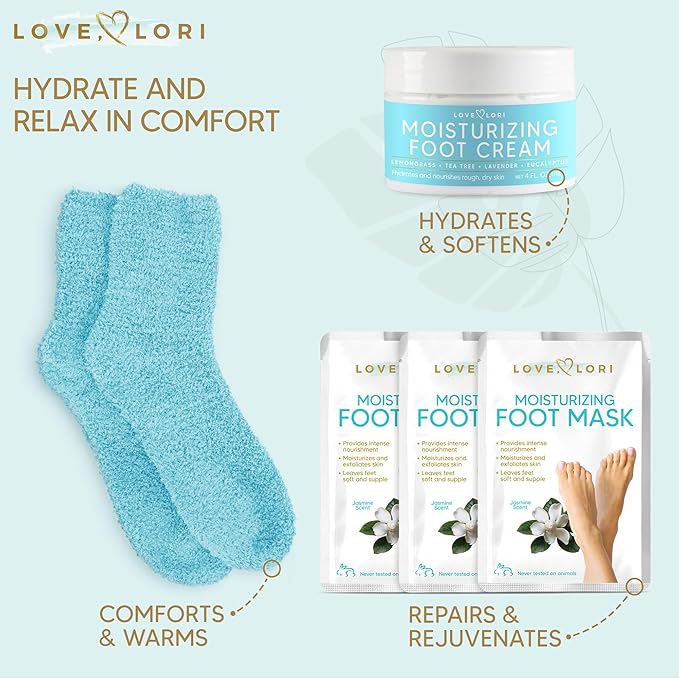 LOVE, LORI Foot Spa Kit, Foot Care Kit, Self Care Gifts for Women, 8 Piece Pedicure Kit, Great Valentine Day Gifts for Her, Gifts for Women, Spa Gifts-VivaGrace Women