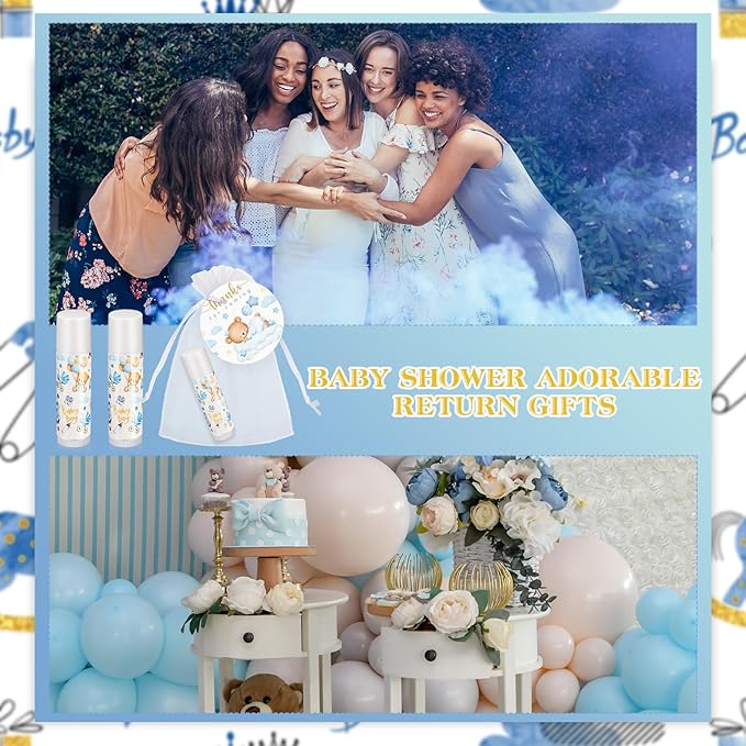 Fumete 50 Pack Bear Baby Shower Party Gifts Favors Bulk Lip Balms for Guests Boys Girls Neutral Gender Reveal Favors for Baby Shower Prizes Souvenirs Bags Stuffer Classroom Prizes-VivaGrace Women