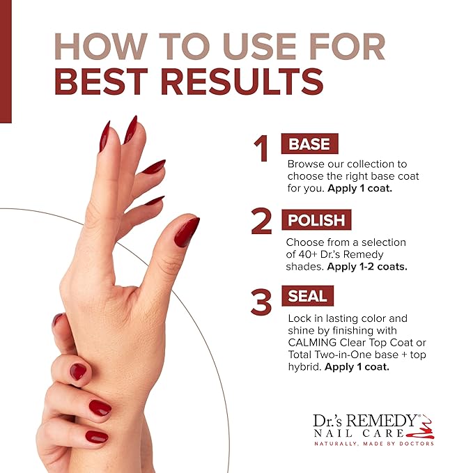Dr’s Remedy Enriched Nail Polish: Non Toxic, All Natural, and Organic - Doctor Formulated: Strengthens, Restores, Heals, and Protects '24-Free' - CLARITY Coral Red