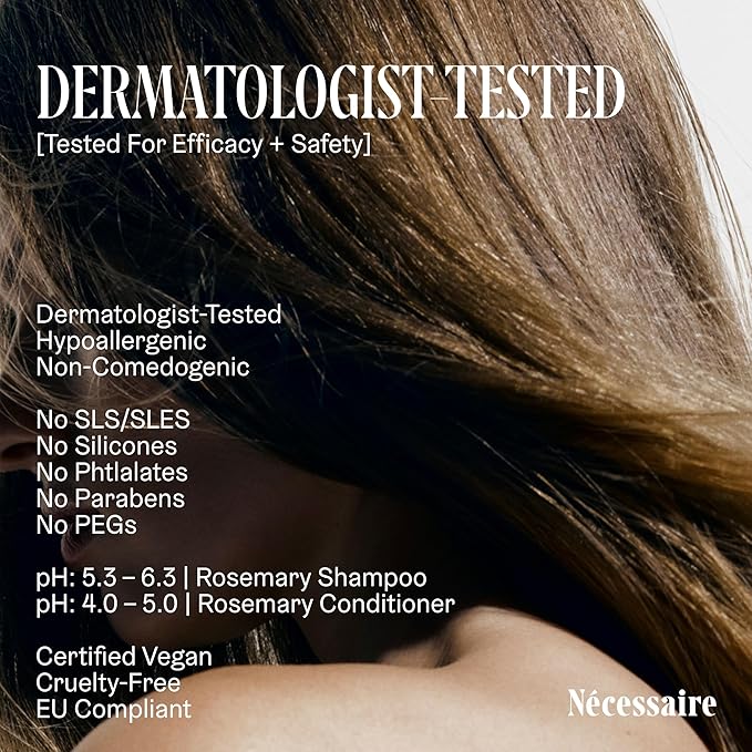 Nécessaire Rosemary Hair Duo | Multi-Protien Strengthening Shampoo + Conditioner For Thinning Hair. For Women + Men. Good For All Hair Types/Textures. Free Of Sulfates. Color-Safe. 250 ml / 8.4 oz-VivaGrace Women