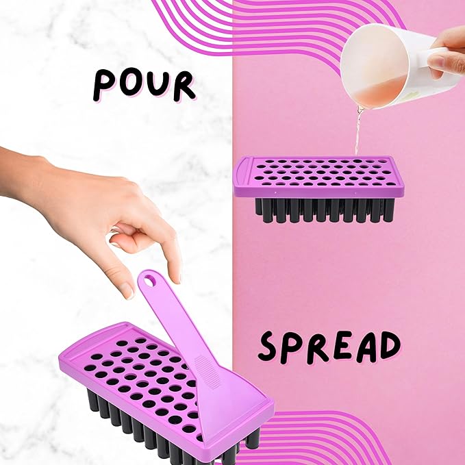 Lip Balm Filling Tray Kit - 1x Filling Tray, 1x Spatula, 50x Lip Balm Tubes (Black), 50x Writable Sticker (3 colors), 50x Printed Stickers (Transparent) - DIY Homemade Lip Balm - Gift Idea-VivaGrace Women