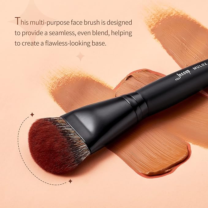 Jessup Foundation Brush for Liquid, Smooth Angled, Large Face Makeup Brush for Blending Liquid, Cream MUL02-VivaGrace Women