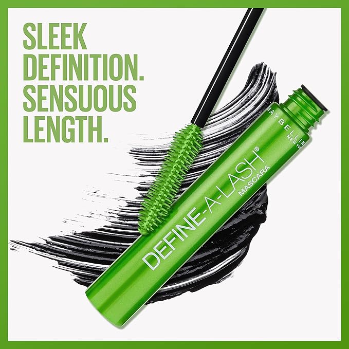 Maybelline New York Define-A-Lash Lengthening Washable Mascara, Very Black. For Washable Definition and Shape in Longer-looking Lashes, 0.22 Fluid Ounce (Pack of 2)