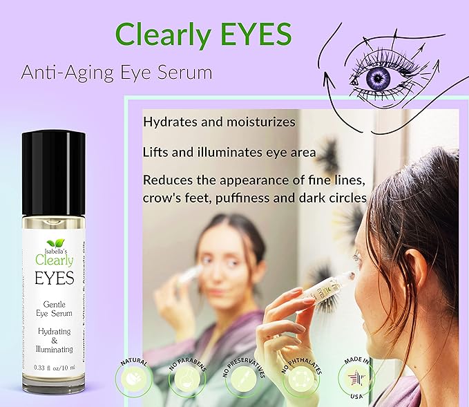 EYES, Natural Anti Aging Eye Serum | Hydrating and Firming Instant Treatment for Tired Puffy Eyes, Dark Circles, Swollen Eyelid, Eye Bags with Cucumber and Avocado | Made in USA-VivaGrace Women