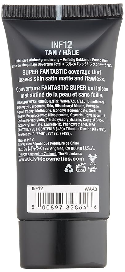 NYX Professional Makeup Invincible Fullest Coverage Foundation, Tan, 0.85 Ounce-VivaGrace Women