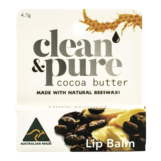 Lip Balm (Cocoa Butter) 100% Natural Beeswax | Olive Oil Based Treatment for Dry, Chapped Lips | Made in Australia…-VivaGrace Women