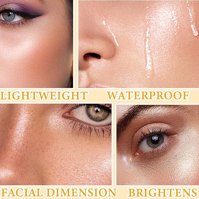 3 PCS Cream Contour Blush Stick,Long Lasting Waterproof Blush Stick for Cheeks&Lips Multipurpose Face Highlighting Concealing Cream,Shimmer Contour Stick Makeup for Women-VivaGrace Women