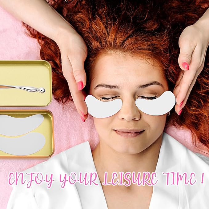 CCbeauty Reusable Under Eye Patches + Eye Cream Applicator Value Set | 100% Silicone Eye Gel Pads | Boost Hydration | Minimize Fine Lines + Wrinkles + Dark Circles | Storage Tin Included | White-VivaGrace Women