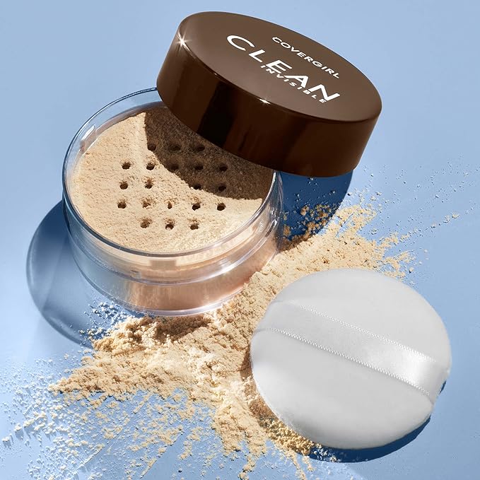 COVERGIRL Clean Invisible Loose Powder - Loose Powder, Setting Powder, Vegan Formula - Translucent Fair, 20g (0.7 oz) (Pack of 2)-VivaGrace Women