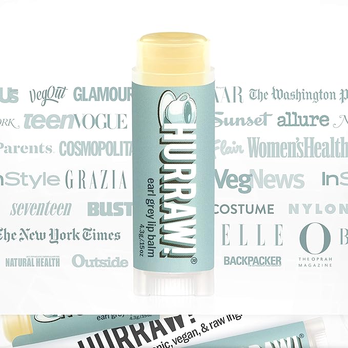 Hurraw! Earl Grey Lip Balm, 3 Pack: Organic, Certified Vegan, Cruelty and Gluten Free. Non-GMO, 100% Natural Ingredients. Bee, Shea, Soy and Palm Free. Made in USA-VivaGrace Women