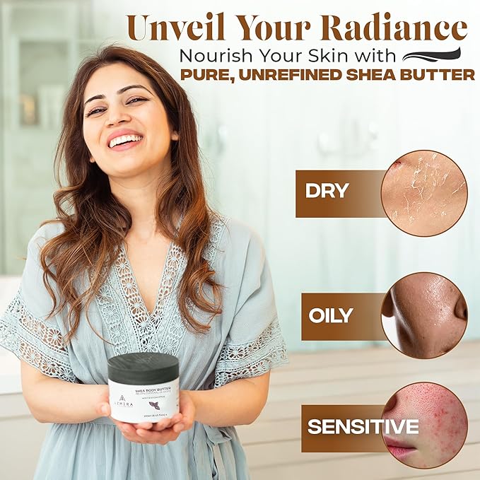 AZMERA Handcrafted Whipped Shea Body Butter – Refreshing Mint & Eucalyptus Scented Moisturizer for Dry, Sensitive Skin, Argan Oil & Vitamin E – Vegan, Non-Greasy Skincare – 8.82 oz-VivaGrace Women