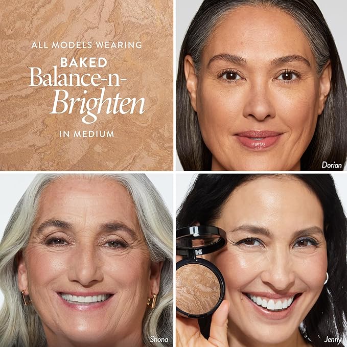 LAURA GELLER NEW YORK Award-Winning Baked Balance-n-Brighten Color Correcting Powder Foundation - Medium - Buildable Light to Medium Coverage - Demi-Matte Natural Finish-VivaGrace Women