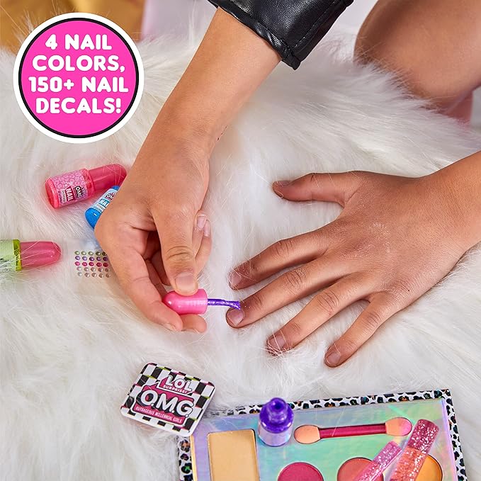 Horizon Group USA LOL OMG Make Up Artist Studio, DIY Craft Kit, Design with Brushes, Crayons & Stickers.Use Stencils to Color in Make-Up.Nail Polish, Decals & Surprise Blind Bags Included-VivaGrace Women