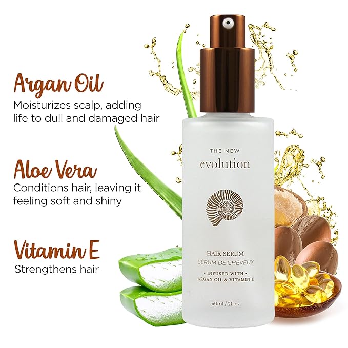 HerStyler Evolution Argan Oil Serum - Vitamin E Nourishing Treatment to Soften Dry Hair, For Hair Straightening With Aloe Vera (2 Pack)-VivaGrace Women