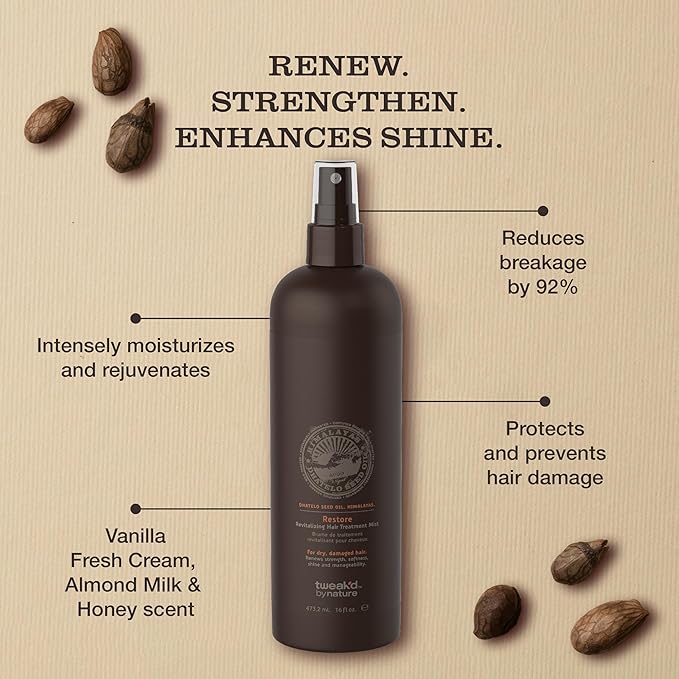 Tweak’d by Nature - Restore Revitalizing Hair Treatment Mist, Strengthens and Protects Hair for Soft Feel and Healthy Shine, Cruelty Free (16 ounces)-VivaGrace Women