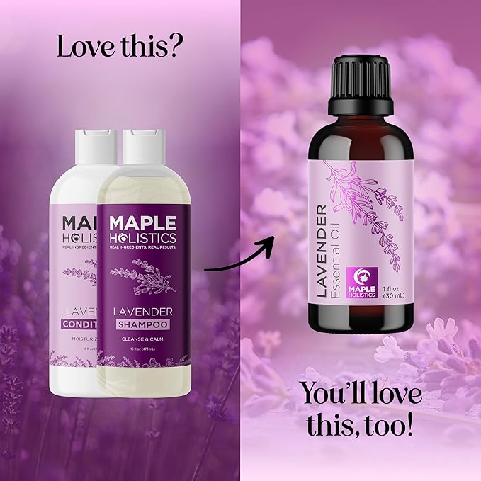 Aromatherapy Lavender Shampoo and Conditioner Set - Paraben and Sulfate Free Shampoo and Conditioner for Women with Chamomile Panthenol Jojoba Oil plus Cleansing and Calming Lavender Essential Oil-VivaGrace Women