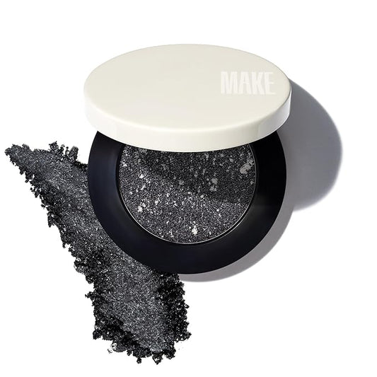 MAKE Beauty Multi-Chromatic Eye Shadow. Metal Reflecting Luminous Foil Finish Creamy, Buildable, Dimensional Long-wear, Crease-proof Powder Eyeshadow, Multichrome Shade - Onyx, Slate Grey-VivaGrace Women