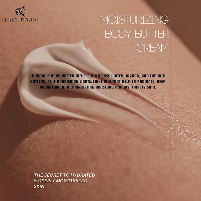 Ultra Moisturizing & Hydrating Body Butter Cream with Botanical Oils, Natural Ceramides, Hyaluronic Acid, Squalane, Cupuacu & Mango Butters-Heal, Soften & Repair Dry Skin 8oz-VivaGrace Women