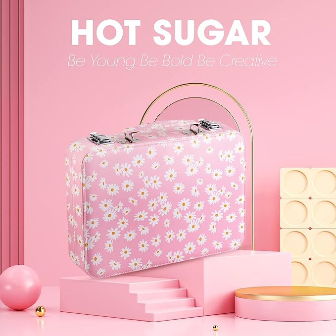 Hot Sugar Makeup Kit for Teenager Girls 10-12, All in One Beginner Makeup Kit for Women Full Kit, Teen makeup kit Cosmetic Gift Set on Birthday Christmas (PINK DAISY)-VivaGrace Women