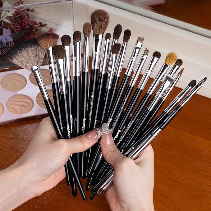 Bueart Design 36Pcs PRO Grade Natural Goat Hair Pony Bristles Makeup Brushes Set with Super Holder Professional-Grade Precision & Luxury Brush for beauty enthusiasts&professionals Makeup Artist-VivaGrace Women