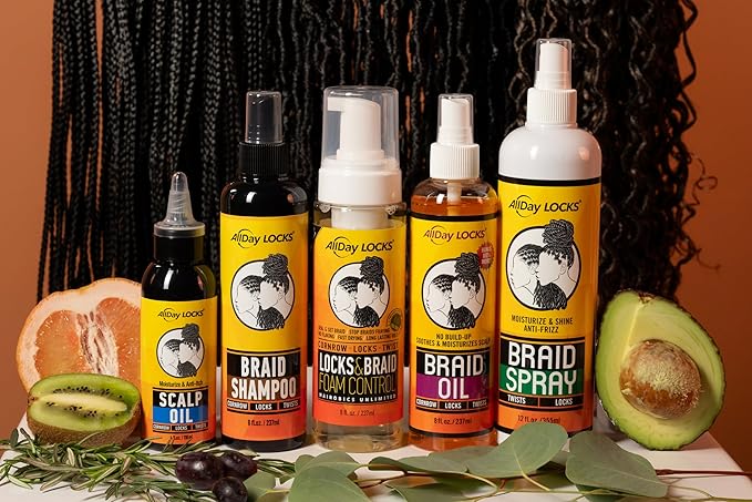 AllDay Locks Braid Spray (12 oz) | Alleviates Itchy & Dry Scalp | High Shine, Softens Dull Hair | Cleanse & Rejuvenate Braids, Locks, Twists, Cornrows | 12 oz-VivaGrace Women